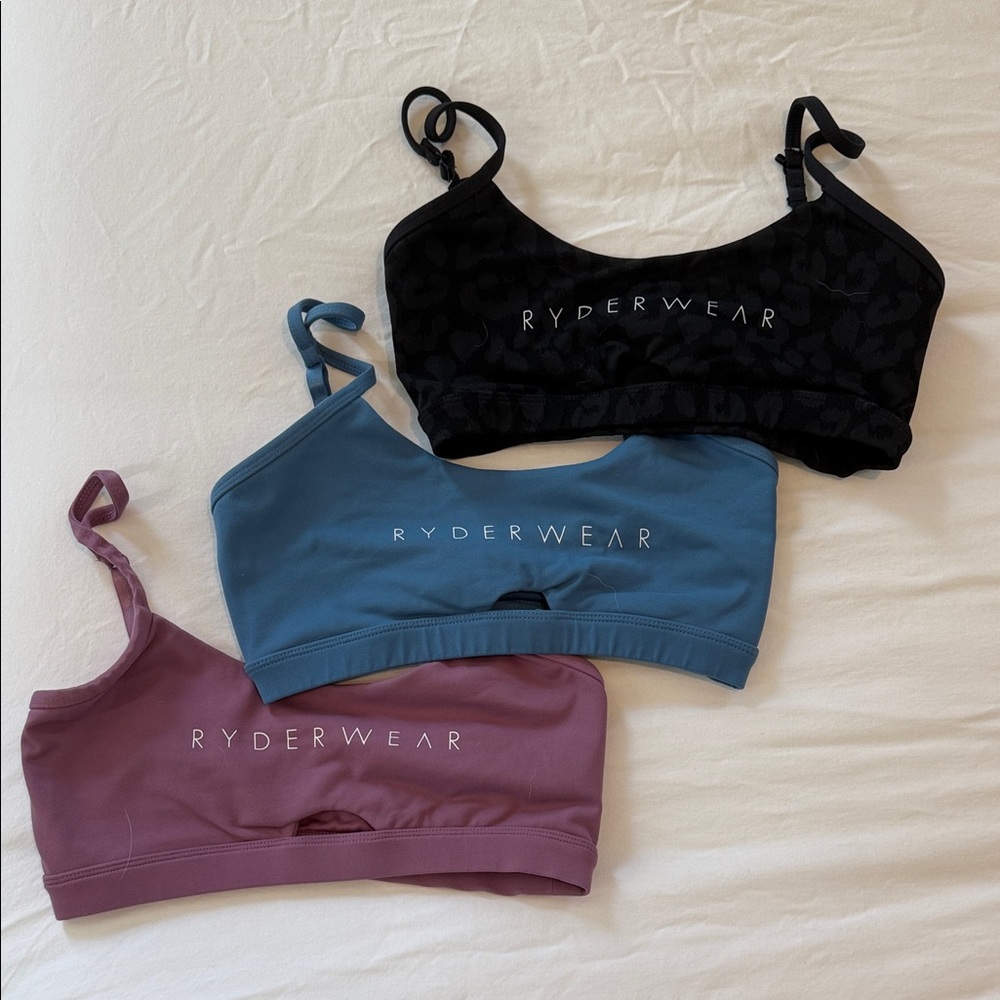 Ryderwear Sports Bras - Black, Blue, and Purple
